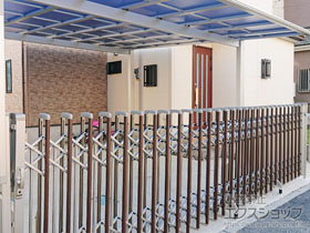 のカーゲート レイオス3型(ペットガード) ノンレール 片開き 54S*複合カラー 施工例