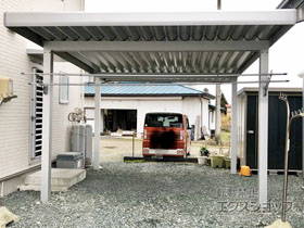 のカーポート ジーポートneo Aタイプ 角柱4本柱 積雪〜100cm対応 施工例