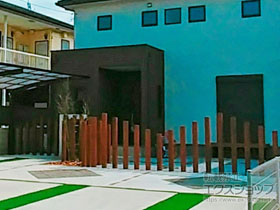 のフェンス・柵 ［デザイナーズパーツ］枕木材 施工例