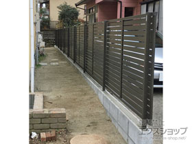 のフェンス・柵 プレスタフェンス 7Y型 横スリット フリーポールタイプ 施工例