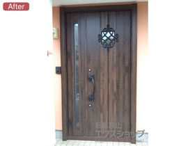 の玄関ドア リシェント玄関ドア3 断熱K4仕様 手動 親子仕様(ランマ無)R D77型 施工例