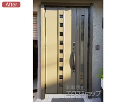 の玄関ドア リシェント 玄関ドア3 断熱K4仕様 親子仕様(ランマ無)L M28型※タッチキー(リモコンタイプ)仕様 施工例