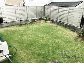 のフェンス・柵 シンプレオフェンスSY1型 横スリット 自由柱施工 施工例