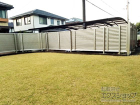 のフェンス・柵 ミエーネフェンス 目隠しルーバータイプ 自由柱施工 施工例