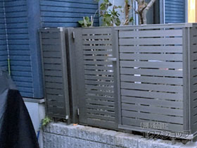 の門扉 ライシス門扉 3型 太横桟 片開き 柱使用 施工例