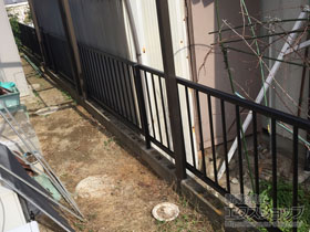 のフェンス・柵 ミエッタフェンス 防犯たて格子タイプ 自由柱施工 施工例