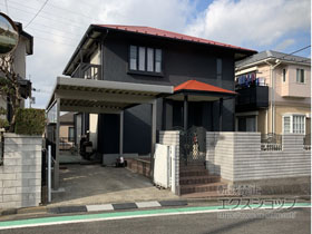 のカーポート テリオスポートIII 3000 角柱4本仕様 積雪〜100cm対応 *水上側出入隅納まり 施工例