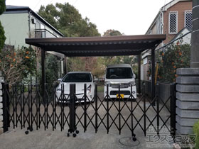 のカーポート レオンポートneo 2台用 積雪〜50cm対応　角柱 施工例