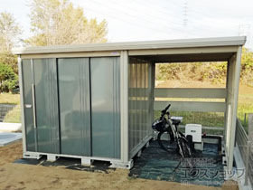 の物置・屋外倉庫 Mr.ストックマン プラスアルファ 一般型 4047×2290×2110（物置幅2,200mm） TP-40R22-J 施工例