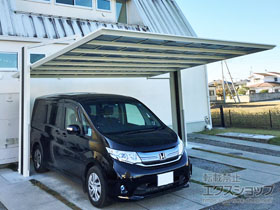 のカーポート マイポートOrigin オリジン ワイド 木調タイプ 積雪〜20cm対応 施工例