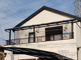 のバルコニー・ベランダ屋根 ヴェクターテラス R型 屋根タイプ 連棟 積雪〜20cm対応 施工例