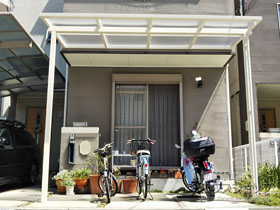 のテラス屋根 サザンテラス (フレーム仕様) テラスタイプ 単体 積雪〜20cm対応 施工例