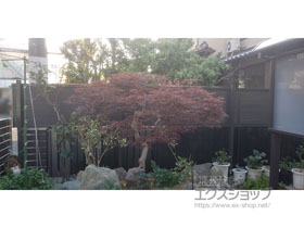 のフェンス・柵 ライシスフェンス 13型 横ルーバー アルミ多段柱使用（パネル1段） 施工例