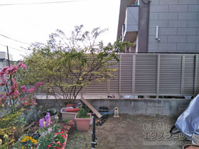 のフェンス・柵 シンプレオフェンス13型 ルーバータイプ 自由柱施工 施工例