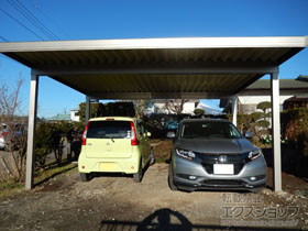 のカーポート テリオスポートIII 1500 2台用 角柱4本柱 積雪〜50cm対応 施工例