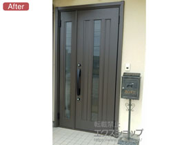 の玄関ドア リシェント玄関ドア3 アルミ仕様 手動 親子仕様(ランマ無)R C12N型 施工例