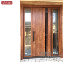 の玄関ドア リシェント玄関ドア3 断熱K4仕様 手動 両袖仕様(ランマ無)R M83型 施工例