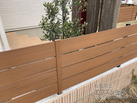 のフェンス・柵 マイティウッド ベーシック 横貼り4段 隙間10mm 施工例