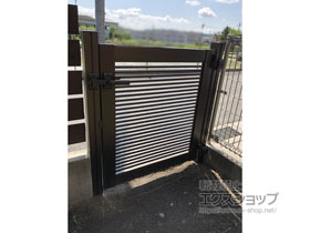の門扉 シンプレオ門扉1型 横格子 片開き 門柱使用 施工例
