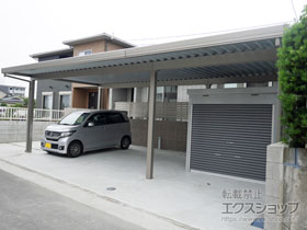 のカーポート テリオスポートIII 900 3台用 横連棟 角柱6本柱 積雪〜30cm対応 施工例