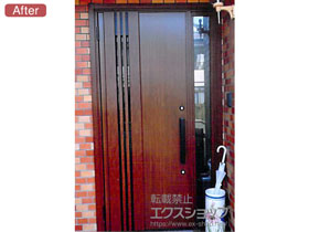 の玄関ドア リシェント玄関ドア3 断熱K4仕様 手動 片袖仕様(ランマ無)L M83型 施工例