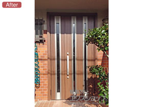 の玄関ドア リシェント玄関ドア3 断熱K4仕様 手動 親子仕様(ランマ無)R M24型 施工例