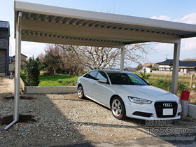 のカーポート ジーポートneo Aタイプ 2台用 角柱4本柱 積雪〜100cm対応 施工例