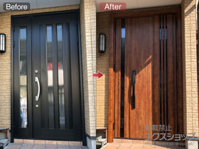 の玄関ドア リシェント玄関ドア3 断熱K2仕様 親子仕様(ランマ無)R M83型 ※タッチキー(キー付リモコン)仕様 施工例