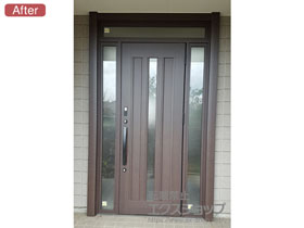 の玄関ドア リシェント玄関ドア3 アルミ仕様 手動 両袖仕様(ランマ付)R C12N型※タッチキー(キー付リモコン)仕様 施工例