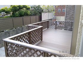 のフェンス・柵 ライシスフェンス 5型 横目隠し アルミ多段柱使用 施工例