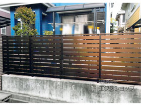 のフェンス・柵 シンプレオフェンスSY1型 横スリット 自由柱施工 施工例