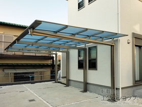 のカーポート ニューマイリッシュ 延長 逆勾配 前下がり 積雪〜20cm対応*柱4本仕様 施工例