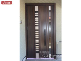 の玄関ドア リシェント玄関ドア3 断熱K4仕様 親子仕様(ランマ無)L G82型 ※カザスプラス仕様 施工例
