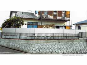 のフェンス・柵 ミエッタフェンス 防犯たて格子タイプ　自由柱施工 施工例