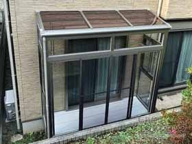 のテラス囲い・サンルーム サニージュ F型 床納まり ランマ付 積雪〜20cm対応 施工例