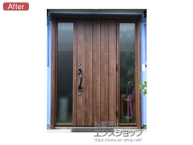 の玄関ドア ノバリス玄関ドア D16型 断熱K4仕様 ランマ無 片開きドア（両袖FIX） 施工例