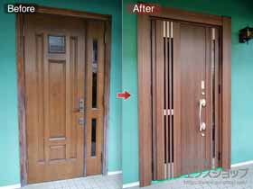 の玄関ドア リシェント玄関ドア3 断熱K4仕様 親子仕様(ランマ無)L M83型 ※カザスプラス仕様 施工例