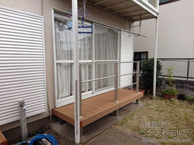 のウッドデッキ リウッドデッキ 200＋ルシアスデッキフェンスB03型＜横格子2本タイプ＞ 施工例