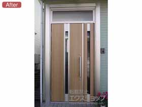 の玄関ドア ドアリモ玄関ドア F03N 断熱D4仕様 ランマ付 親子仕様（左勝手）*手動錠 施工例