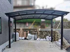 LIXIL(リクシル)のカーポート ネスカR (ラウンドスタイル) ワイド 積雪～20cm対応 施工例