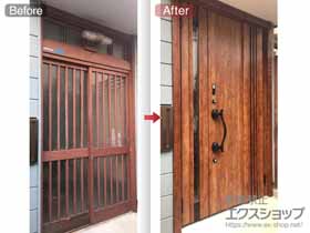 の玄関ドア リシェント玄関ドア3 断熱K4仕様 親子仕様(ランマ無)R M83型 ※カザスプラス 施工例