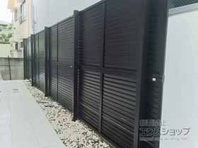 のフェンス・柵 プレスタフェンス 8型・5型 アルミ多段柱使用（パネル2段） 施工例