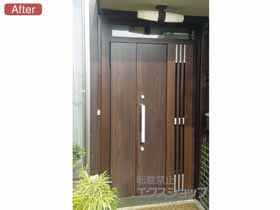 の玄関ドア リシェント玄関ドア3 断熱K4仕様 手動 親子仕様(ランマ付)R M83型 施工例
