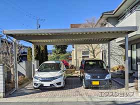 のカーポート テリオスポートIII 1500 2台用 角柱4本柱 積雪〜50cm対応 施工例