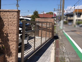 のカーゲート ラビーネ1型 ワイド 電動式 施工例