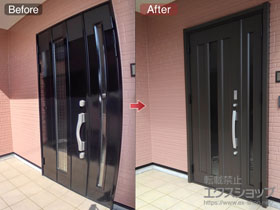 の玄関ドア リシェント玄関ドア3 アルミ仕様 親子仕様(ランマ無)L C12N型 ※カザスプラス仕様 施工例