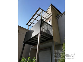 のバルコニー・ベランダ屋根 パワーアルファ F型 ビューステージHスタイル用屋根タイプ 単体 積雪〜30cm対応 施工例
