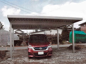 のカーポート ジーポートneo 2台用 Aタイプ　角柱4本柱 積雪〜100cm対応 施工例