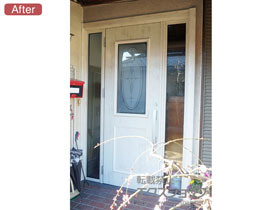 の玄関ドア リシェント玄関ドア3 断熱K4仕様 手動 両袖仕様(ランマ無)L C15型 施工例