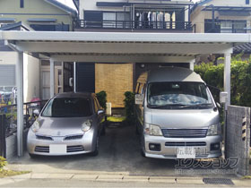 のカーポート テリオスポートIII 1500 2台用 角柱4本柱 積雪〜50cm対応 施工例